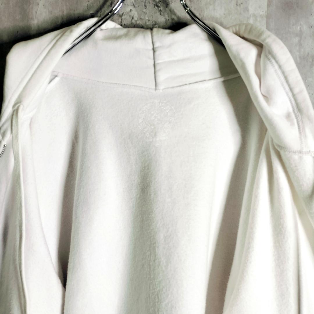 美品†クロムハーツ ダガージップ バックスクロール フルジップパーカー 白 XL