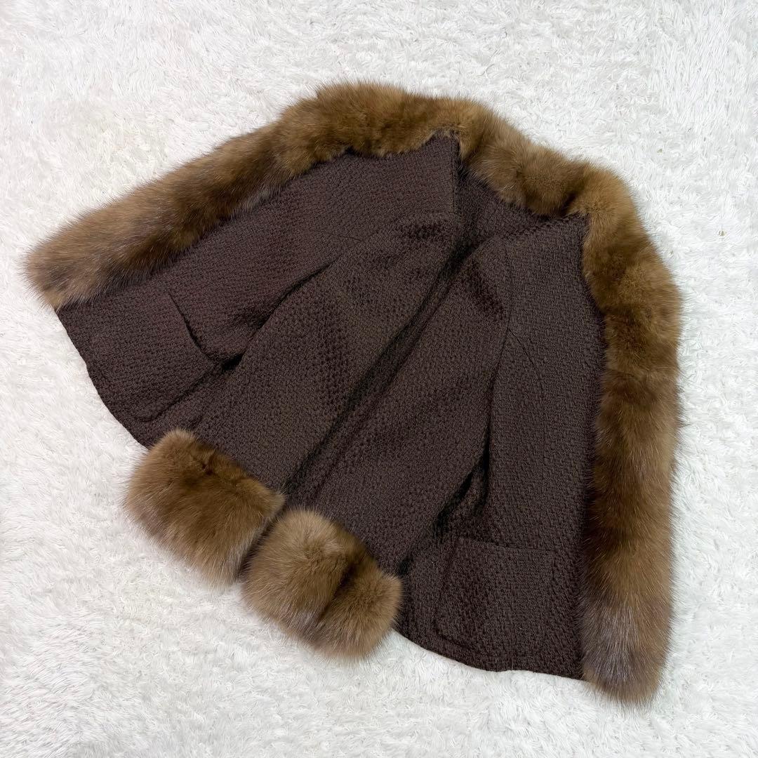 FOXEY セーブル ニット ジャケット デザイン◎ ふわふわ