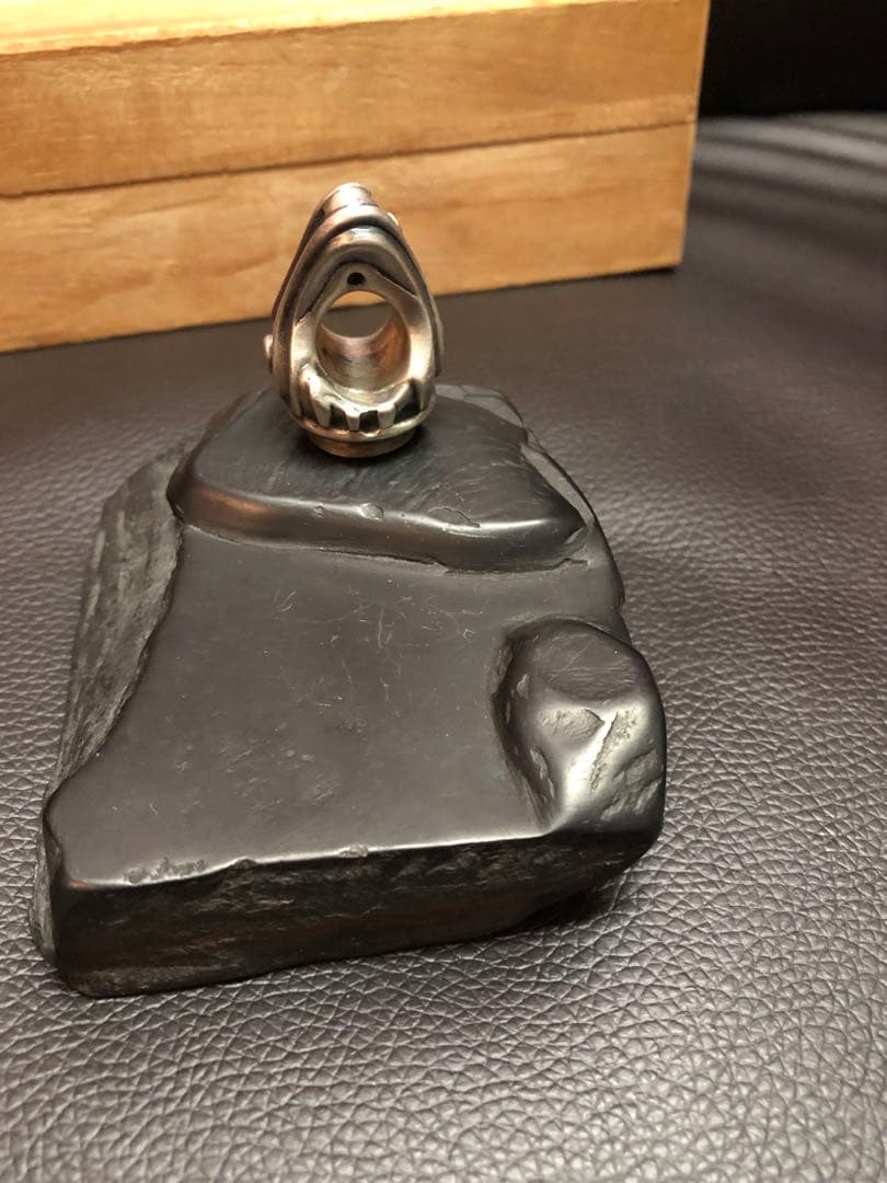 アンティーク　銀製925 那智黒石　 印鑑　印材　時代物　重さ50.2g