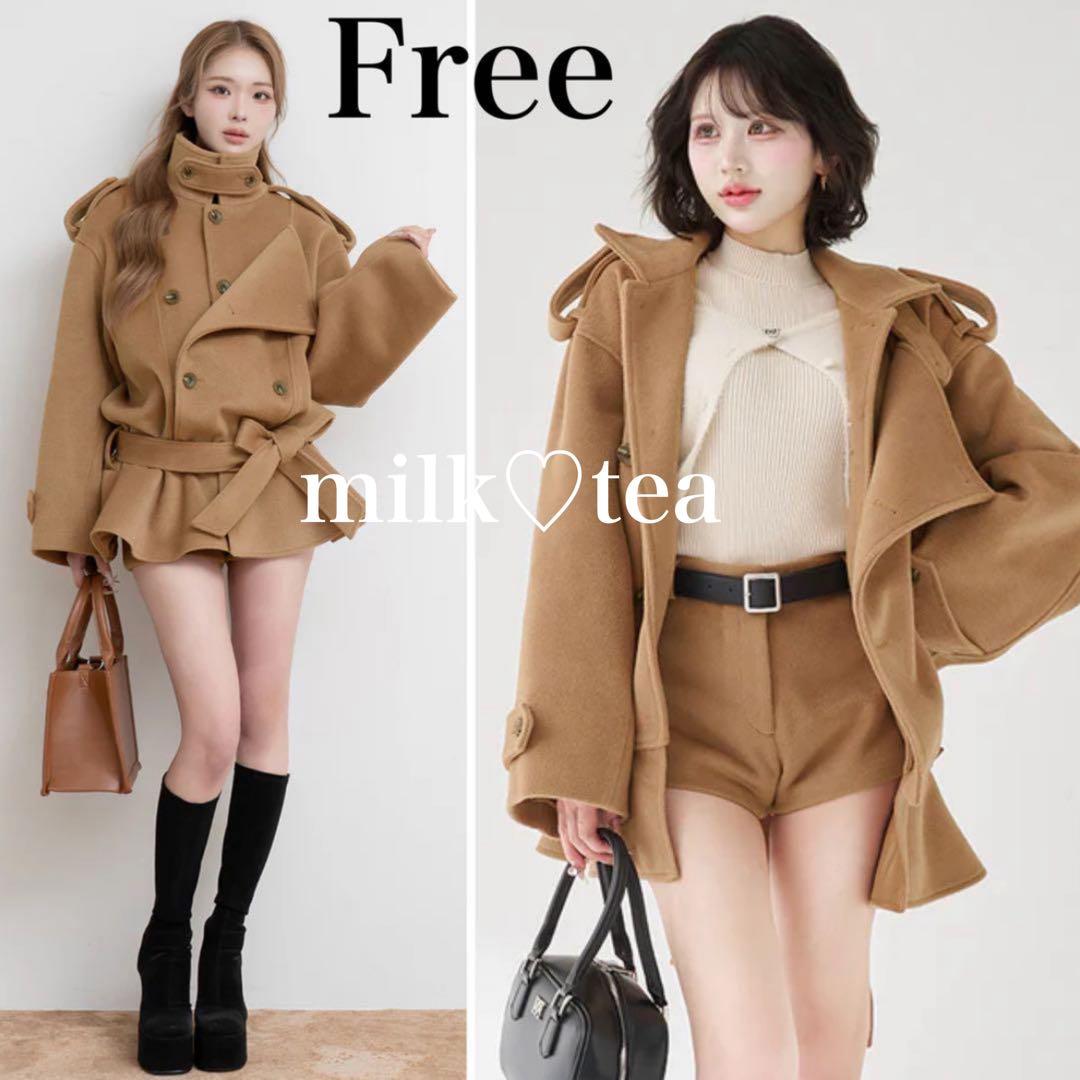 新品タグ付 ダーリッチ ドロップショルダージャケットコート フリー キャメル