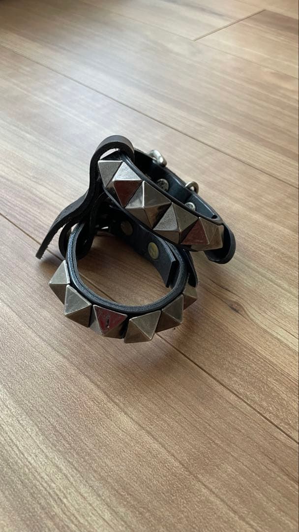 アリスアウアア＊alice auaa ブラックニッケル2連スタッズブレスレット