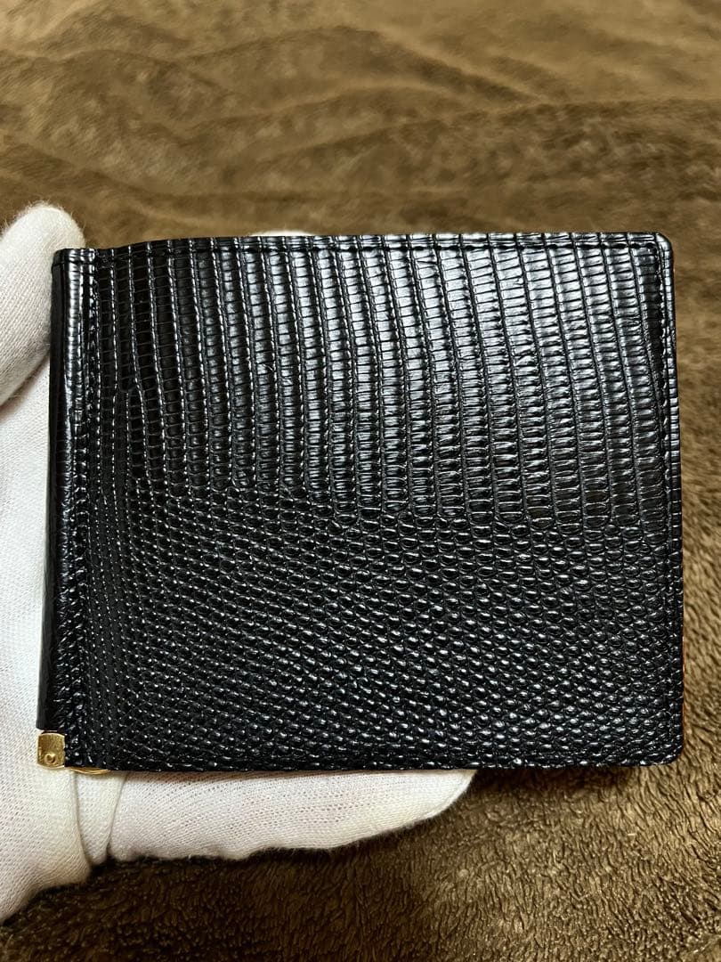 美品 ガンゾ GANZO リザード6 マネークリップ 札ばさみ カードケース