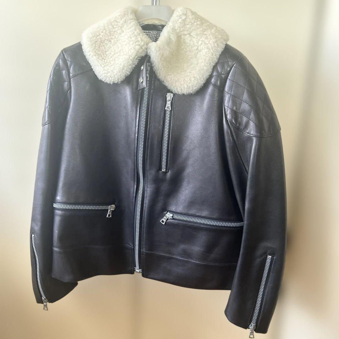 ドゥロワー　レザージャケット　38ブラック