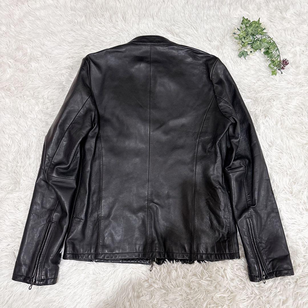 ゴスタールジフーラムレザーライダースジャケット48XLサイズブラック黒羊革y2k