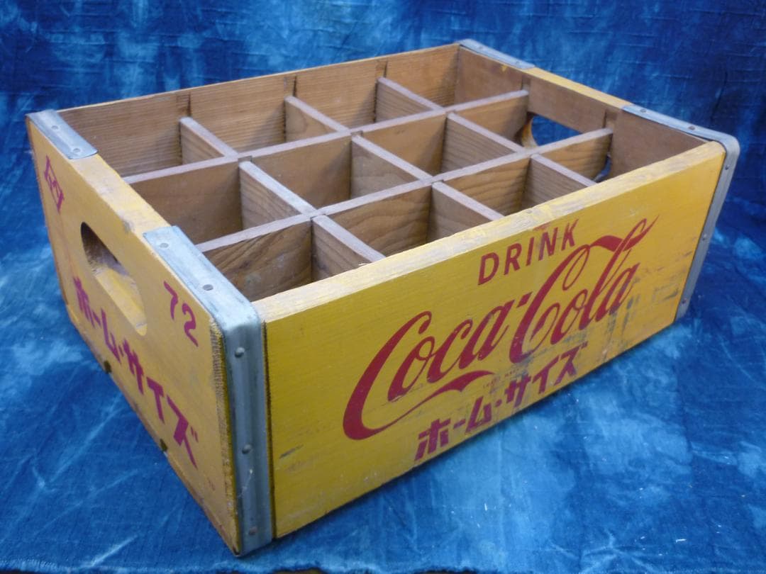 中古極美品 コカコーラ木箱 ホーム・サイズ 500ml瓶×12本 G16689