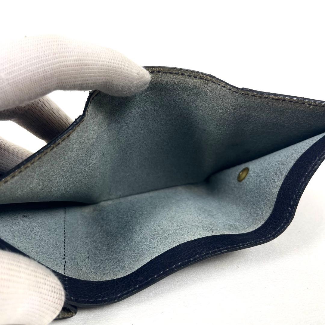 イルビゾンテ　三つ折り財布　トリフォルド　ミニ財布　ロゴ型押し　ゴールド金具