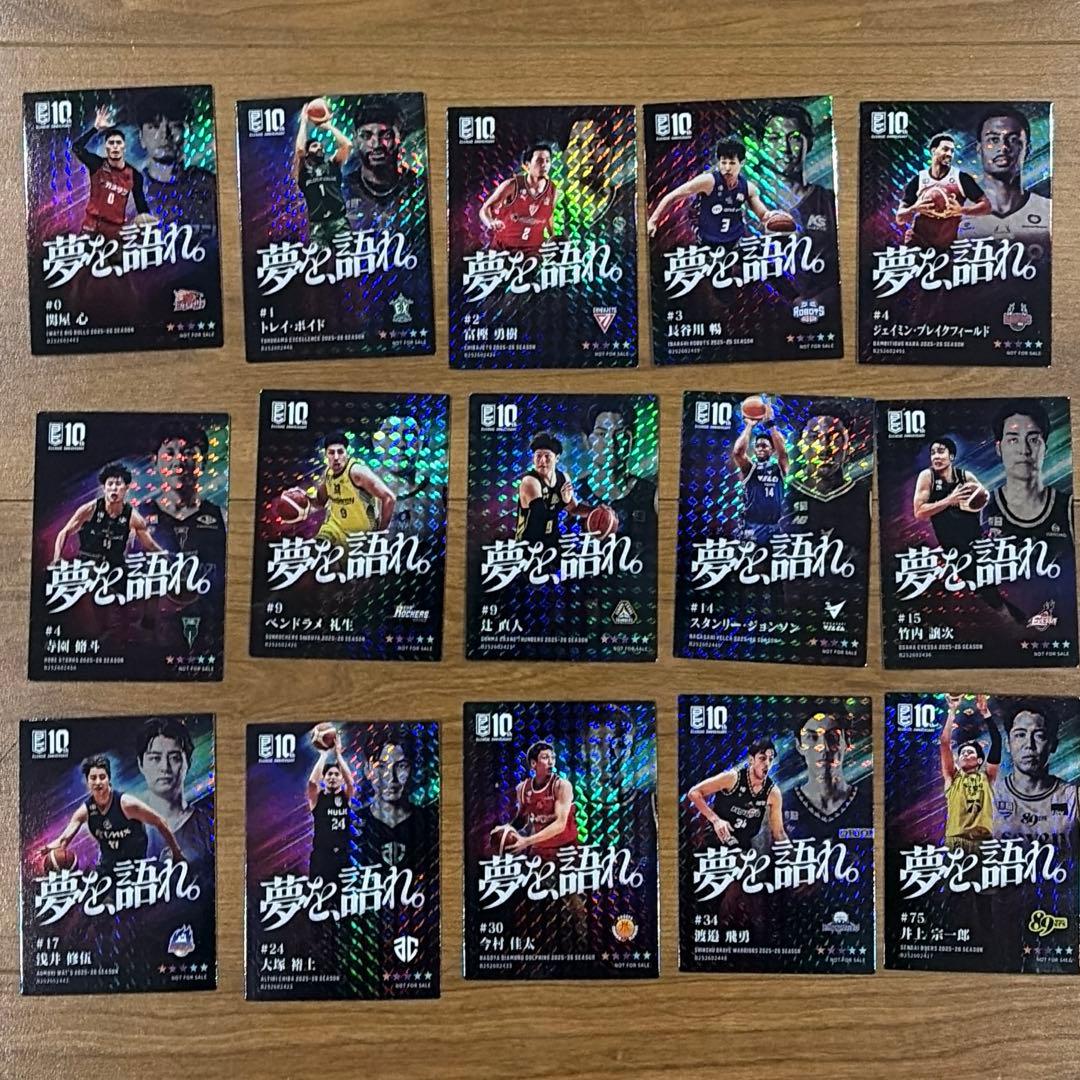 Bリーグ　特別仕様　選手カード　15枚セット