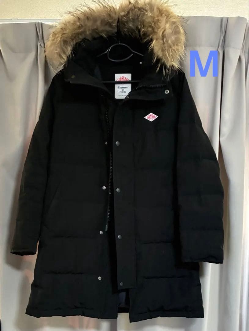 ダントン　ダウン　コート　ロング　M ブラック　リアルファー　ジャケット