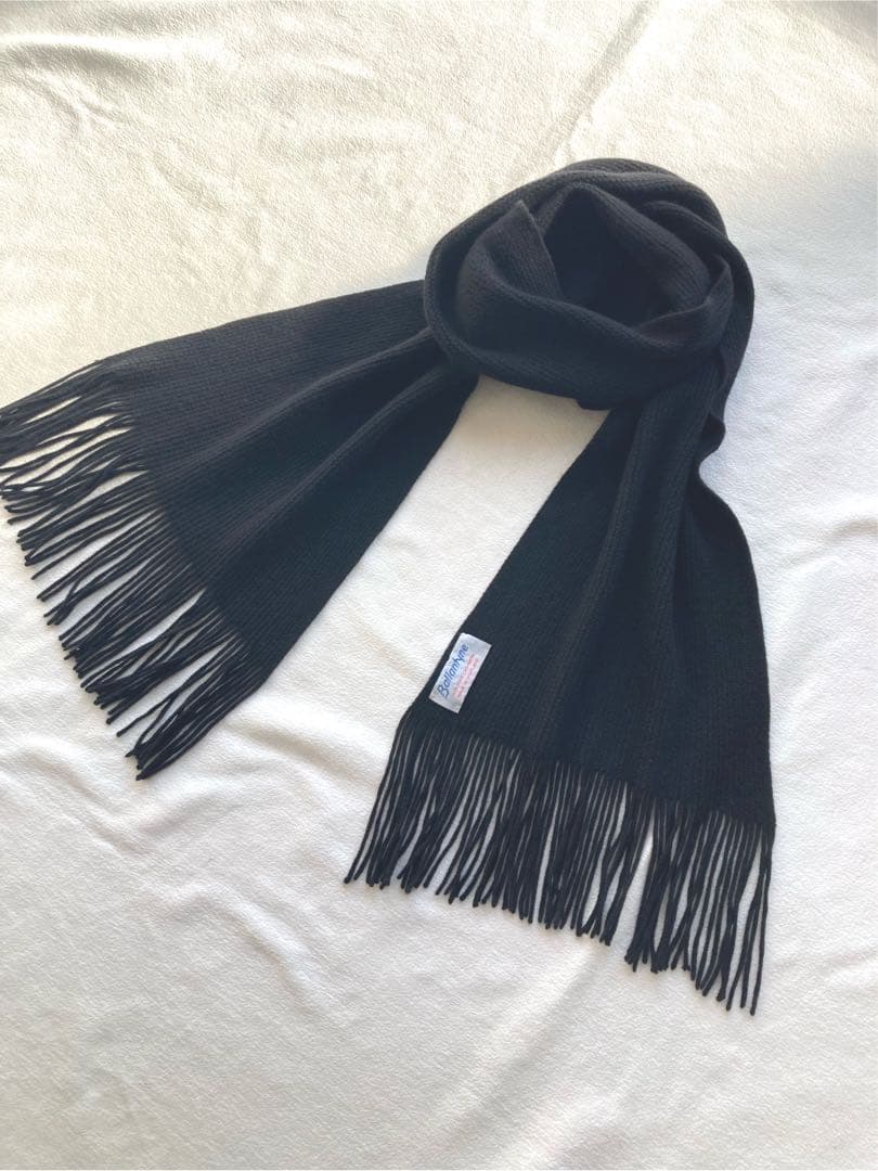 バランタイン　ピュア・カシミヤ100 旧タグ　マフラー　ブラック　美品