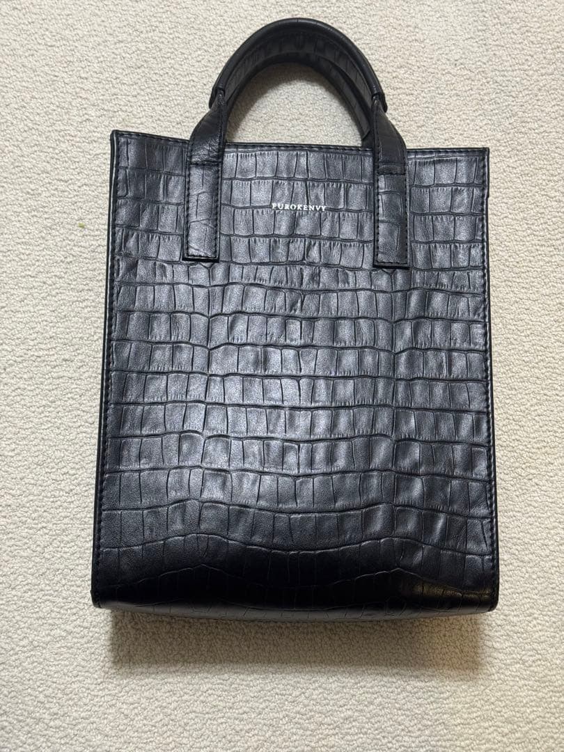 EUROKENVY クロコダイル型押し トートバッグ ブラック