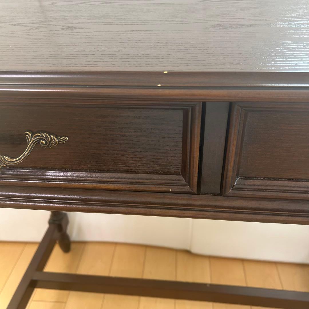 アンティーク　コンソール　英国　デスク　ウォールナット　クラシックデスク　美品