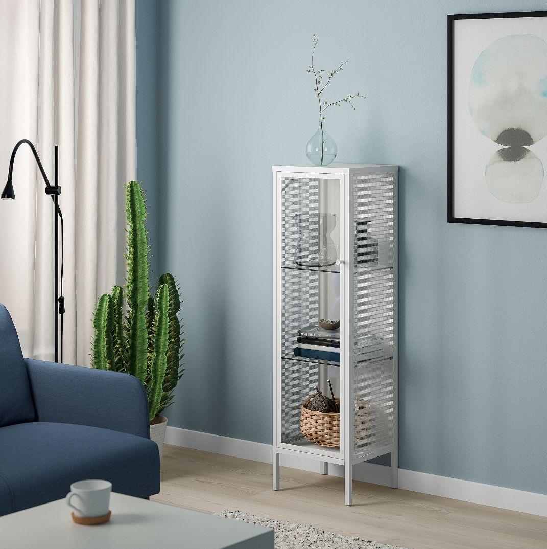 ＩＫＥＡ/イケア ガラス扉キャビネット34x30x116 cm ホワイト