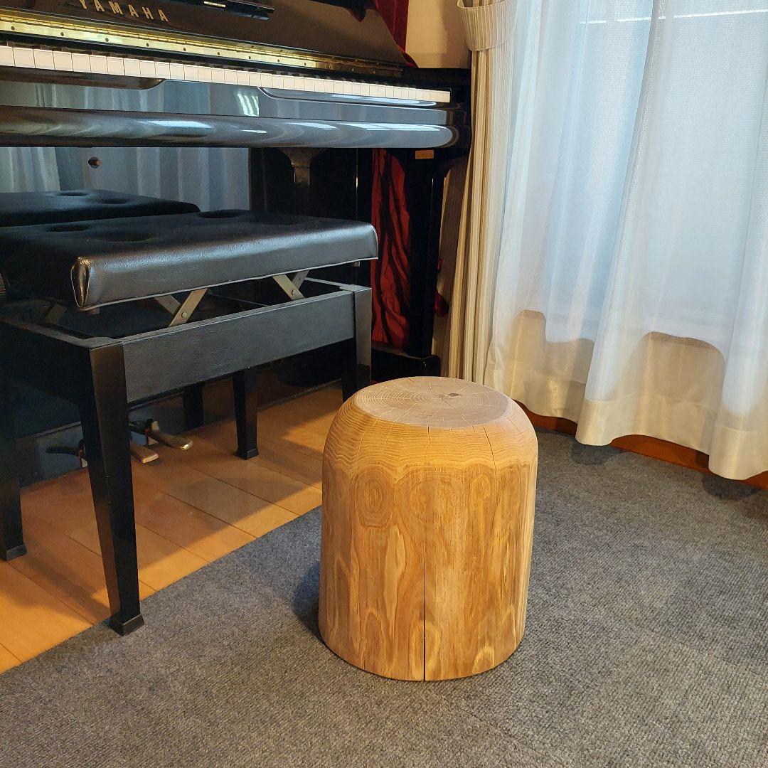 k098　栗 天然木 切り株 丸太 椅子 スツール テーブル 高さ約33㎝