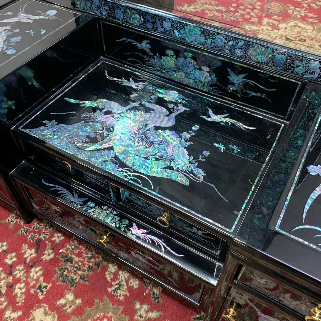 最高級 螺鈿 鏡台 細密 ドレッサー 高165.5cm