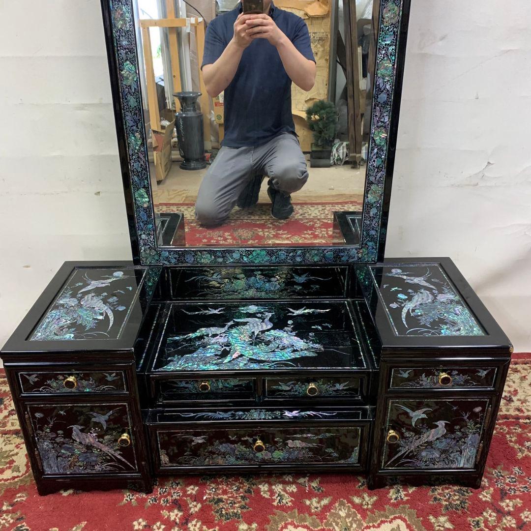 最高級 螺鈿 鏡台 細密 ドレッサー 高165.5cm