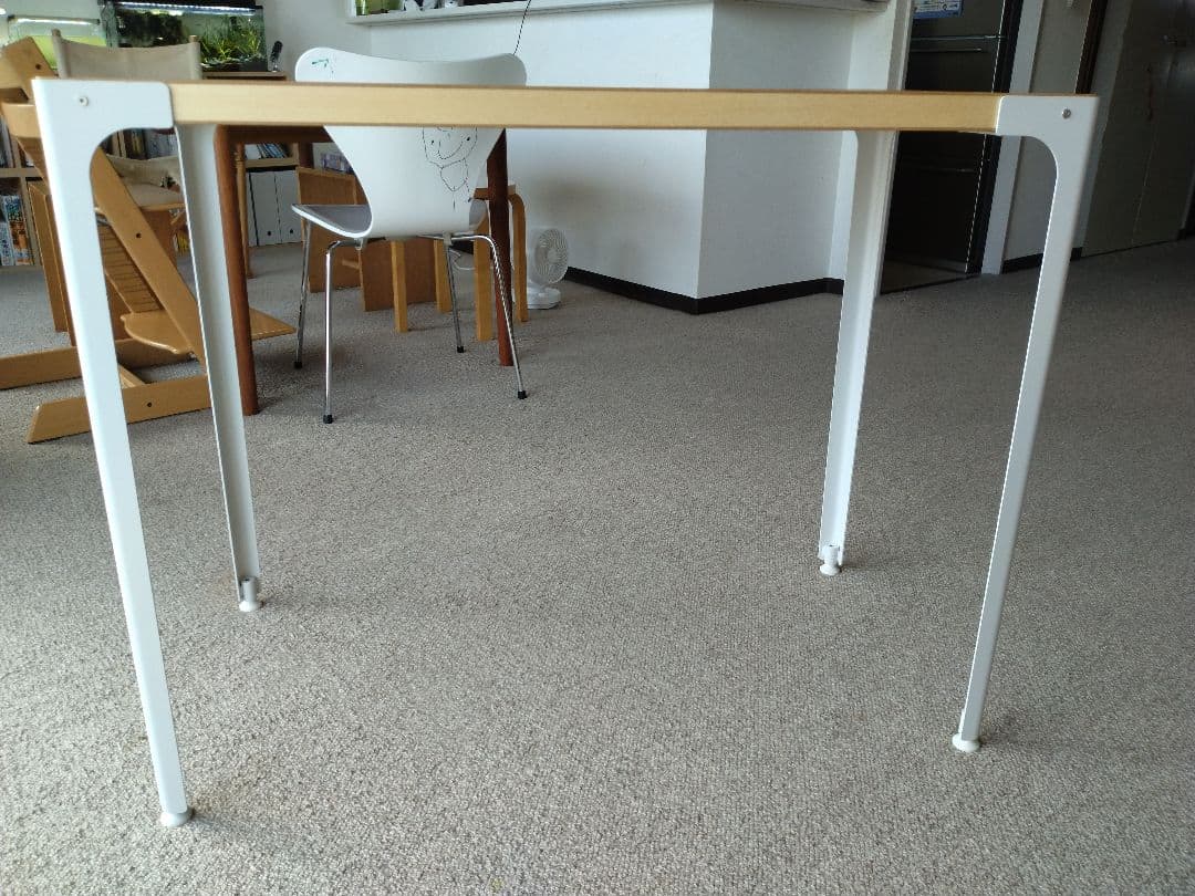 【訳あり】MUJI無印良品 スチール脚木製デスク/オーク材90cm学習机テーブル