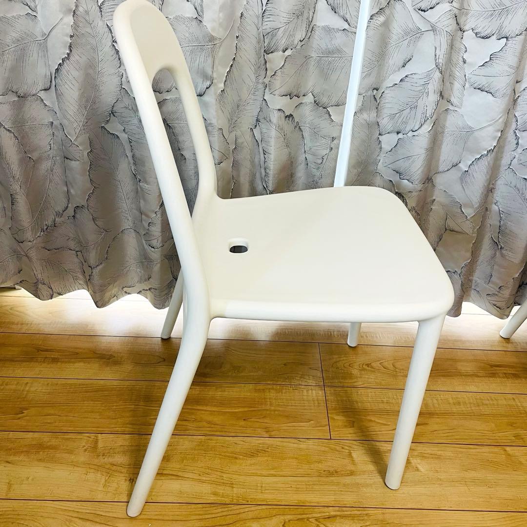 廃盤　希少　IKEA URBAN ウルバン　スタッキングチェア 白　2脚セット①