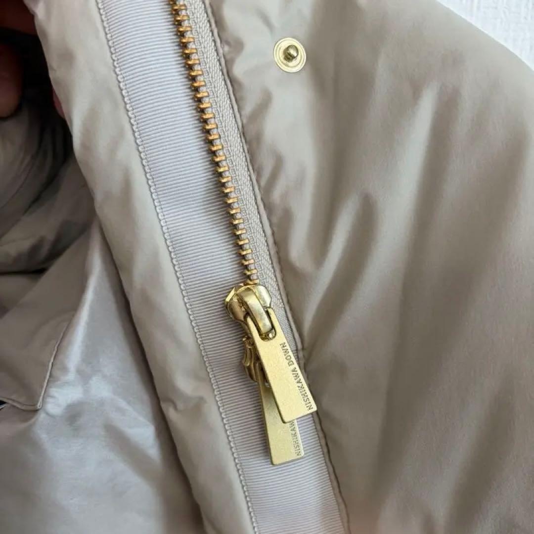 ナノユニバース×西川ダウン　スタンドポンチョ　ライトベージュ　F