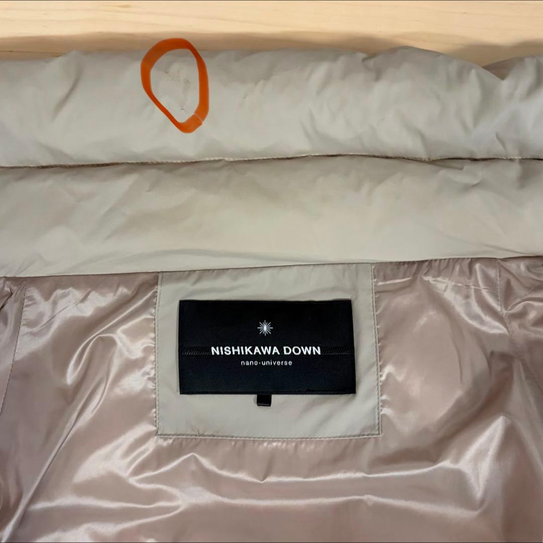 ナノユニバース×西川ダウン　スタンドポンチョ　ライトベージュ　F