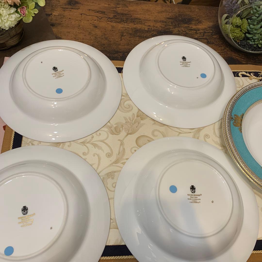 未使用　ウェッジウッド コロンビア　パウダー　ターコイズ　20cmサラダボウル