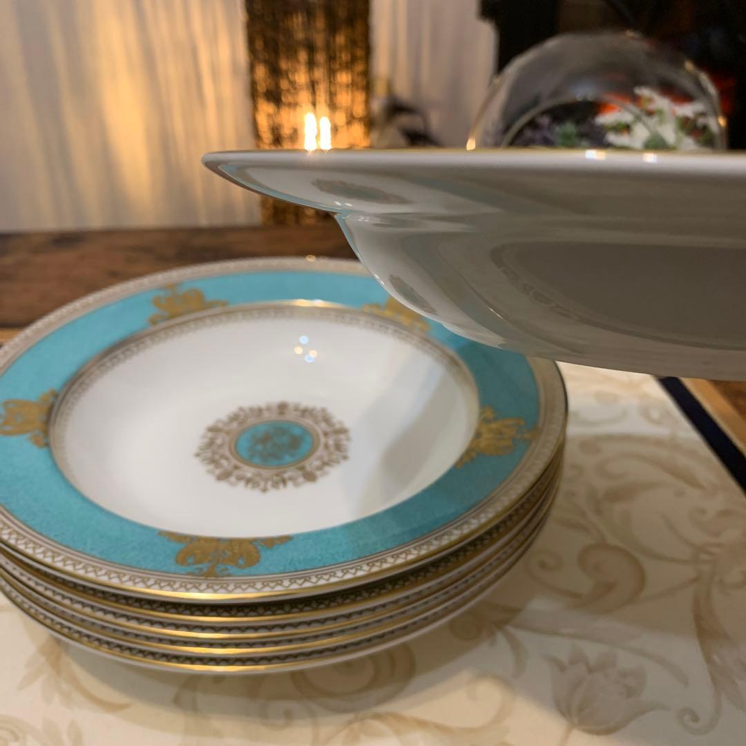 未使用　ウェッジウッド コロンビア　パウダー　ターコイズ　20cmサラダボウル