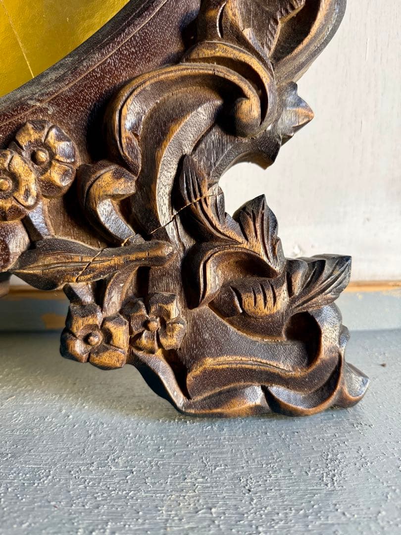 引取り限定 フレーム付き ステンドグラス オブジェ 窓枠