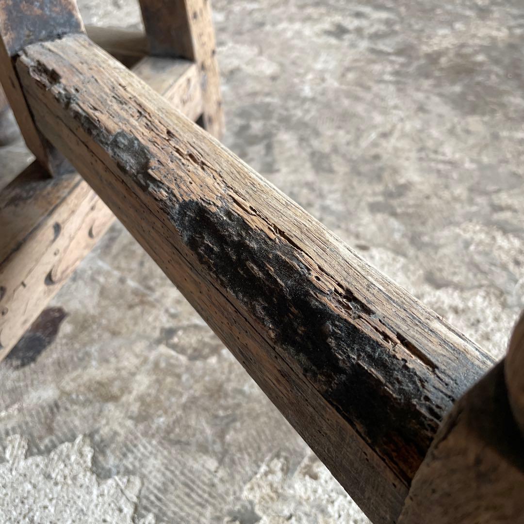 SETSUアンティーク　ゲートレッグテーブル ドロップリーフテーブル 剥離