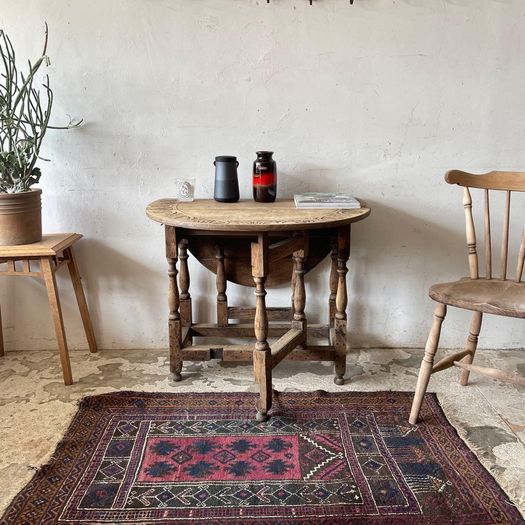 SETSUアンティーク　ゲートレッグテーブル ドロップリーフテーブル 剥離