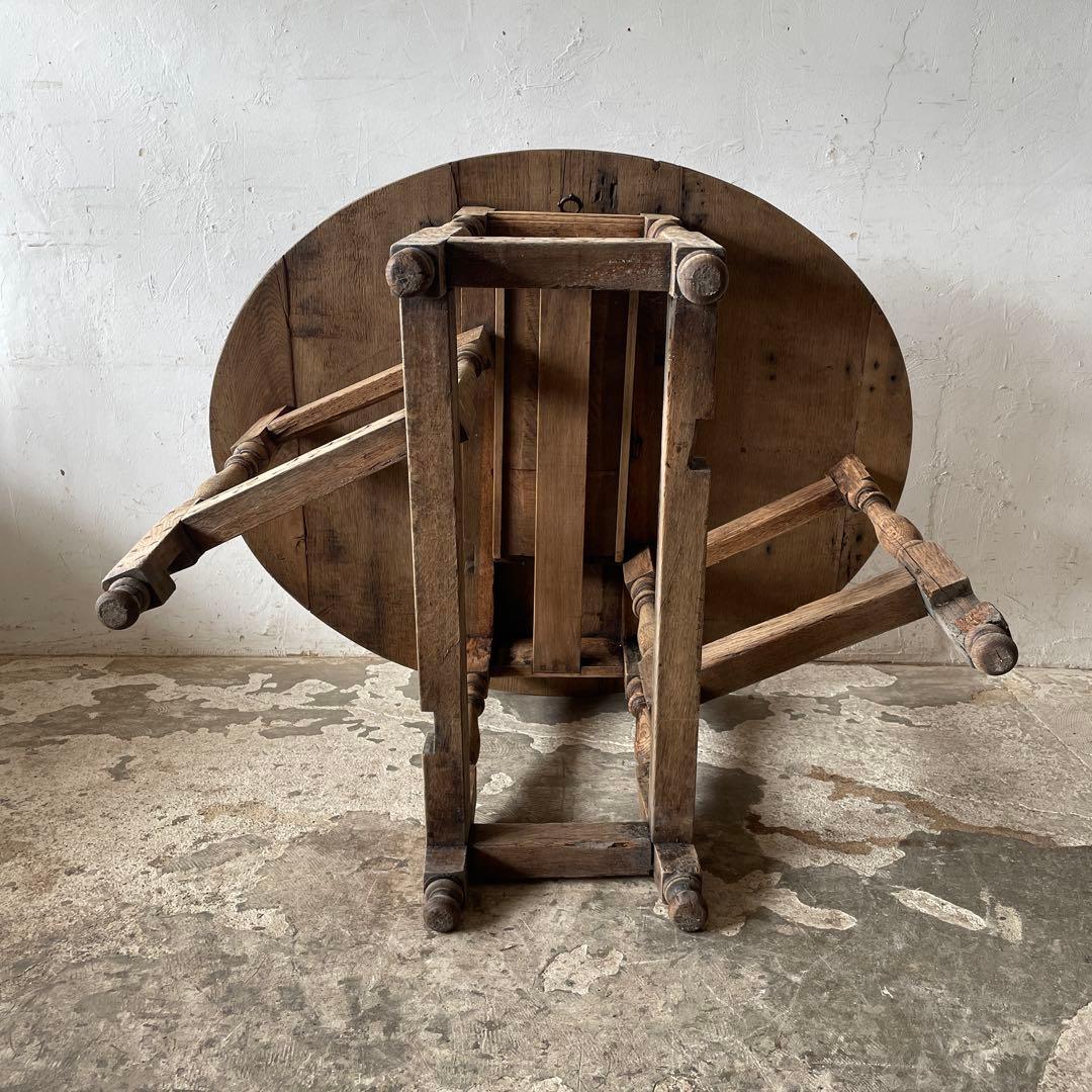 SETSUアンティーク　ゲートレッグテーブル ドロップリーフテーブル 剥離