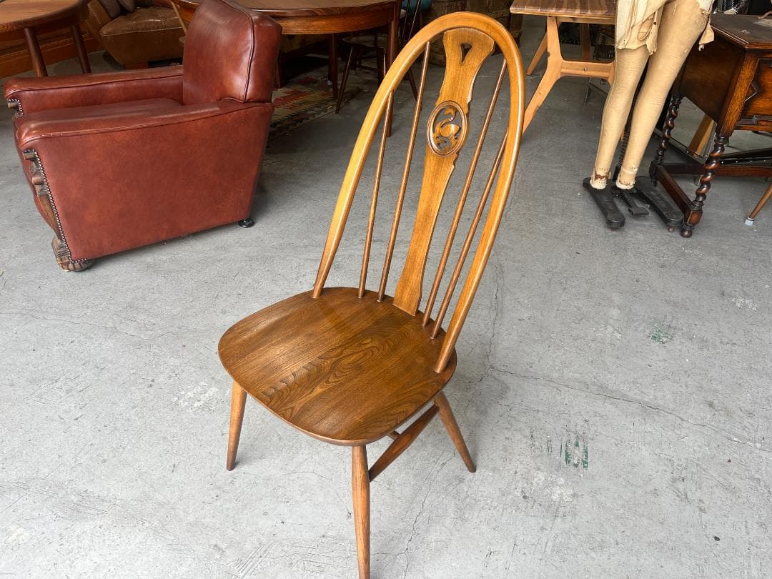 【英国vintage】ERCOL / アーコール　 スワンバックチェア　エルム材