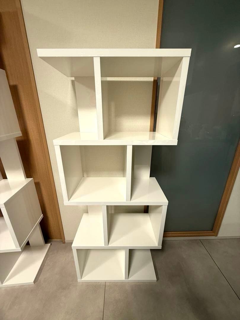 ディスプレイラック 棚 s字 白 4段