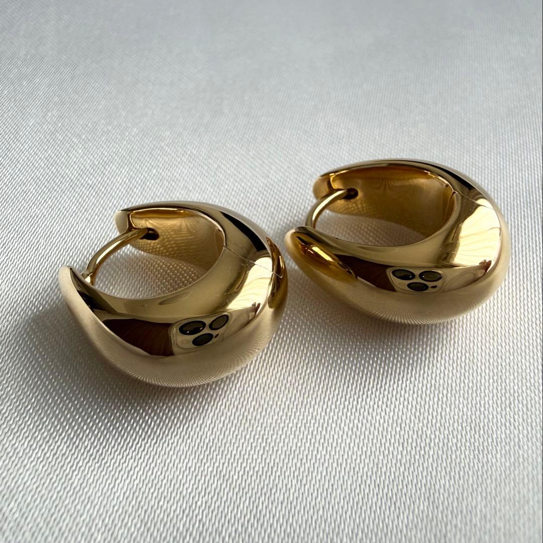 TOM WOOD ゴールド フープピアス Ice Hoop Small