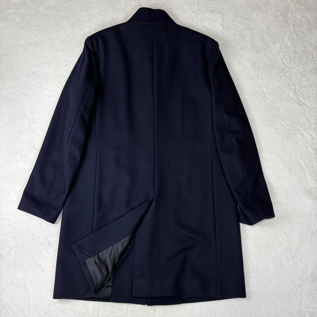 セオリー BELVIN スタンドカラー ロングコート ウール カシミヤ 紺 L