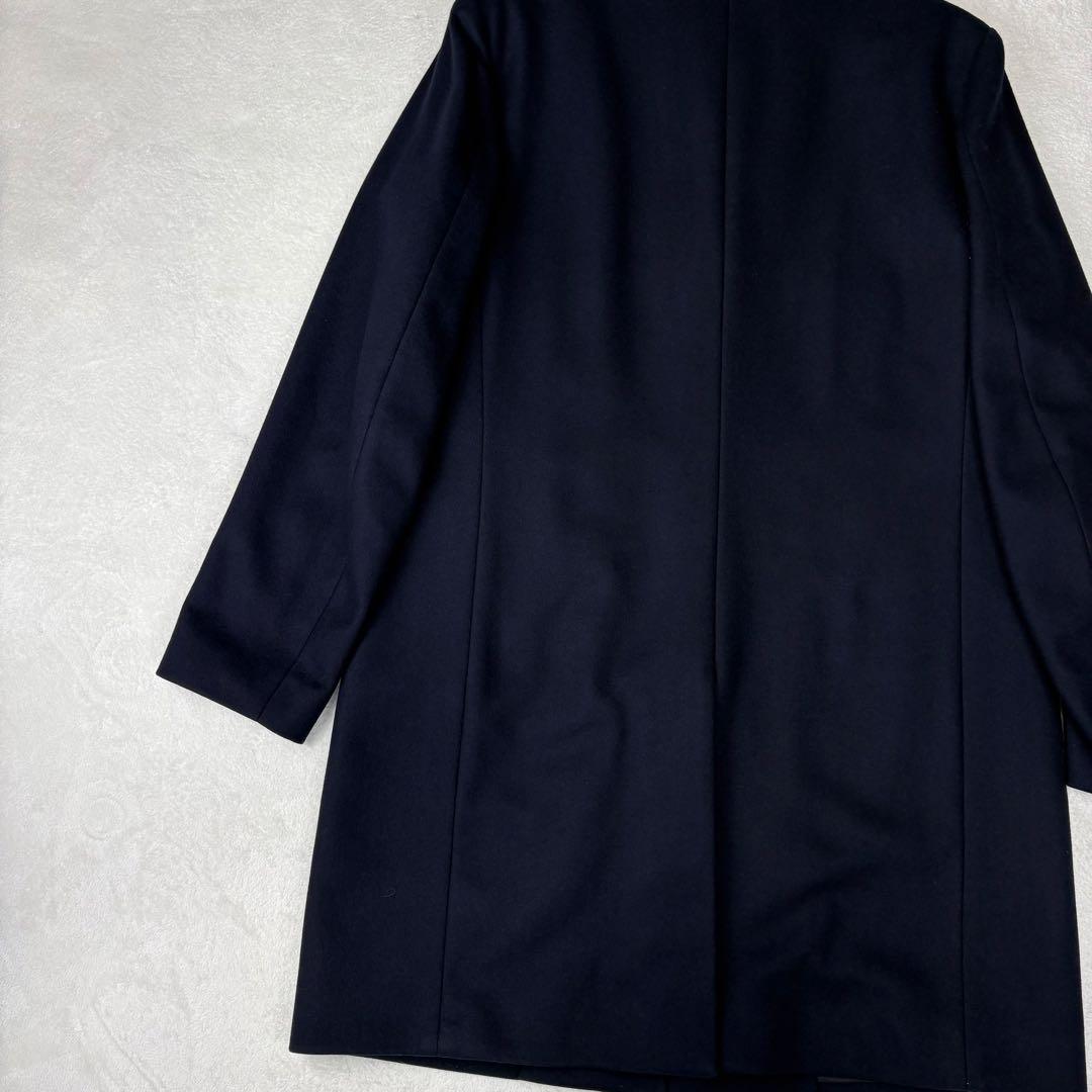 セオリー BELVIN スタンドカラー ロングコート ウール カシミヤ 紺 L
