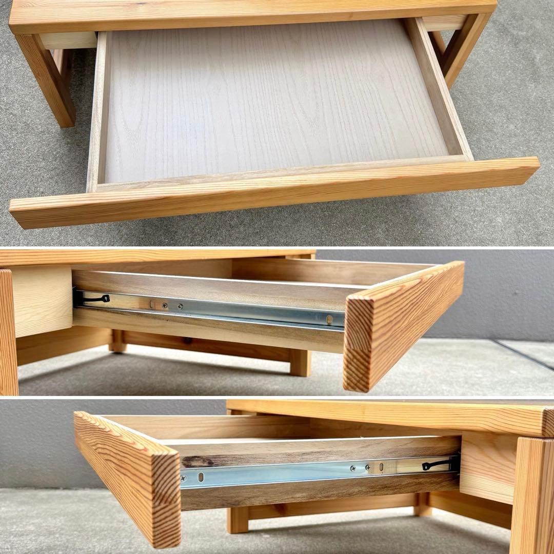 希少✴︎無印良品 パイン センターテーブル デスク 文机 ローテーブル 引出し付