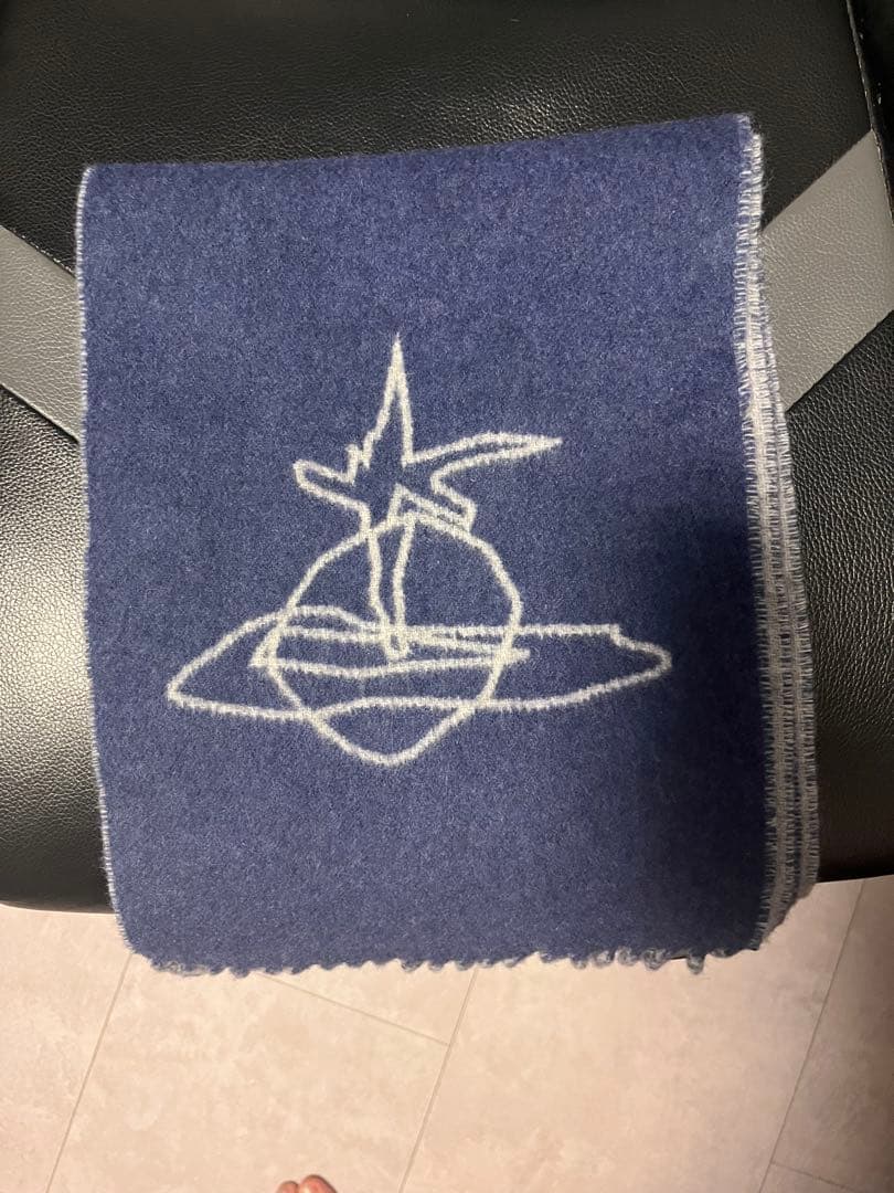 ヴィヴィアン・ウエストウッド　ネイビー ウール混紡 マフラー