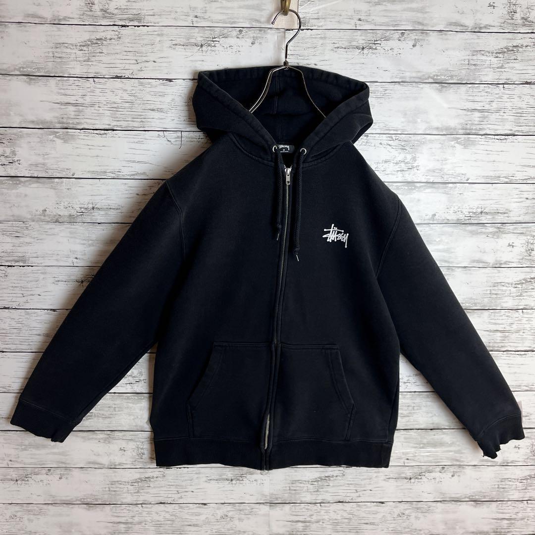 【即完モデル‼︎】STUSSY☆黒白 フルジップ パーカー D233