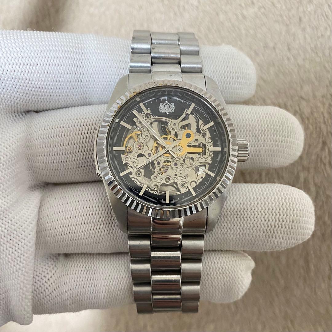 ORIENT EXPRESS スケルトン 自動巻き 腕時計 ステンレスベルト