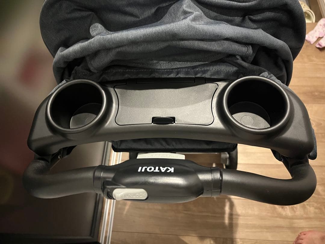 カトージ ベビーカー 二人でゴーDX レインカバー付 デニム 1か月~ 箱無し