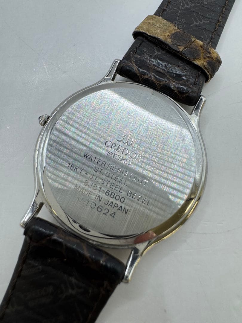SEIKO クレドール クォーツ 腕時計 8J81-6B00 18KT メンズ