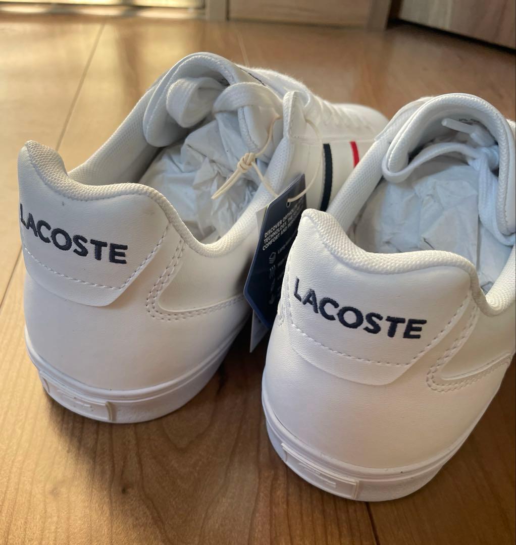 新品未使用　LACOSTE ラコステ　レザー　ホワイトスニーカー　メンズ