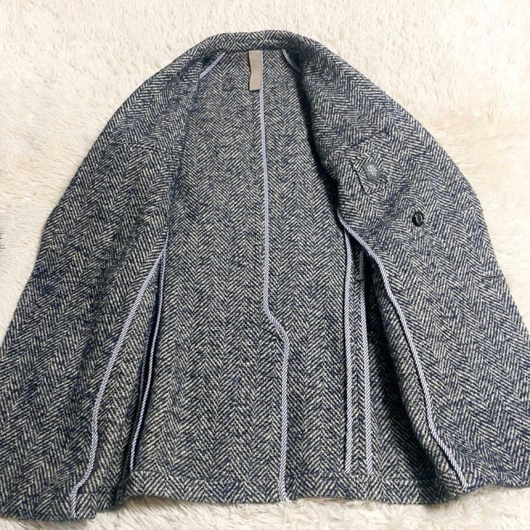 【アルパカ・シルク・モヘヤ】eleventy　ポロコート　ミックスツイード　48