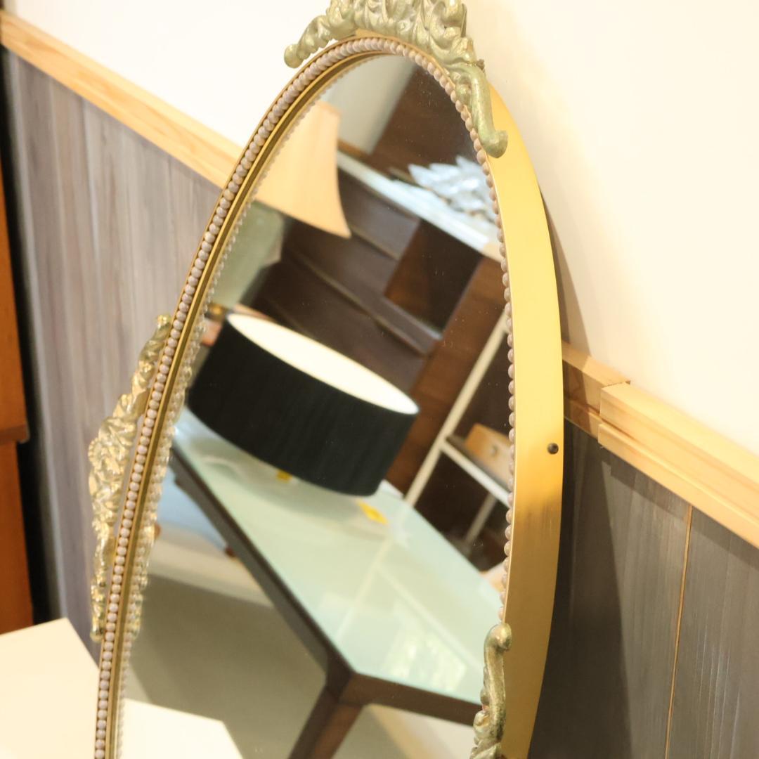 アンティーク調 ウォールミラー 壁掛け鏡 エレガント クラシカル ロココ調