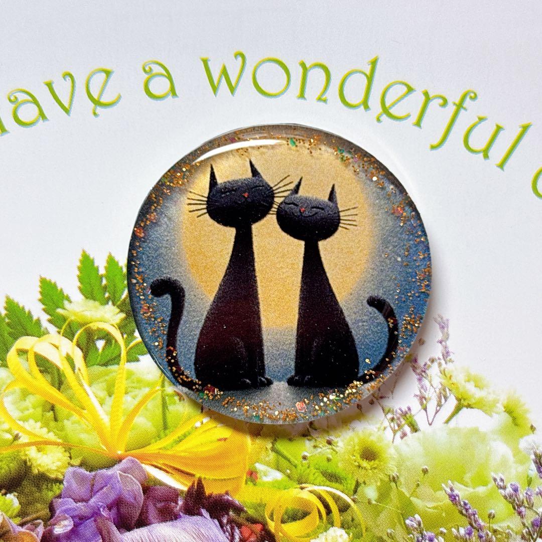 NO 493レジン　ヘアゴム　ブローチ　ハンドメイド　猫ちゃん