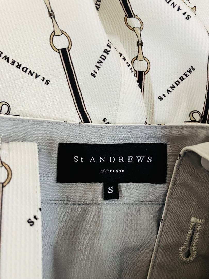 セントアンドリュース リベットストライプ柄ストレッチサロペット