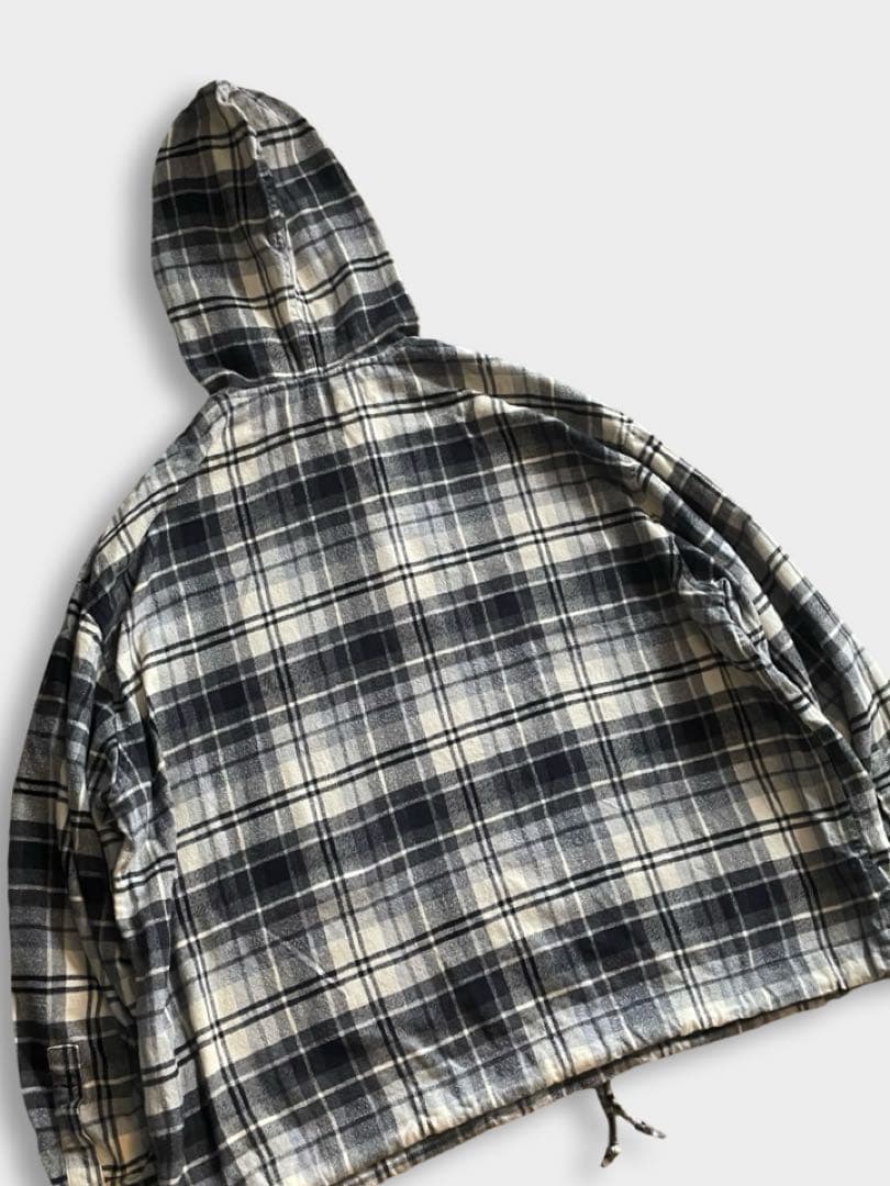 90s Eddie Bauer フード チェック ネルシャツ パーカー
