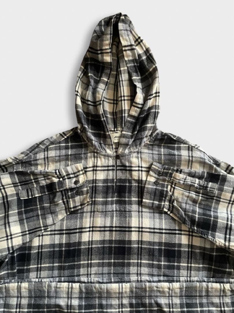 90s Eddie Bauer フード チェック ネルシャツ パーカー