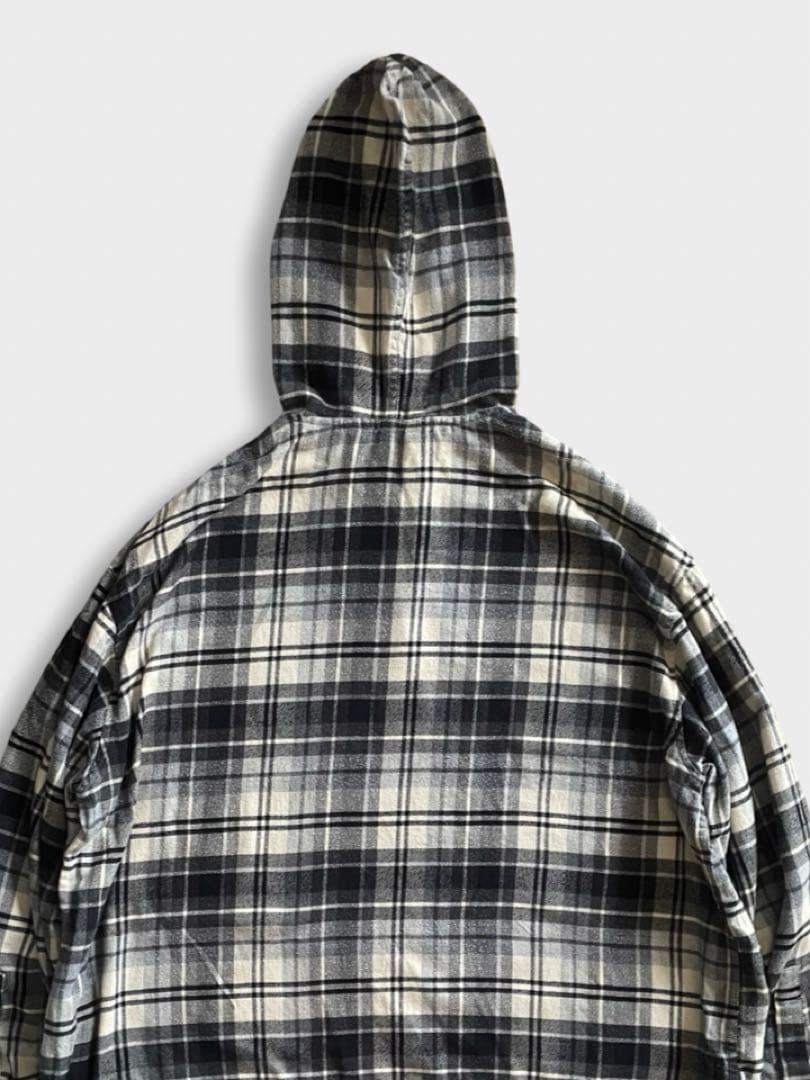 90s Eddie Bauer フード チェック ネルシャツ パーカー