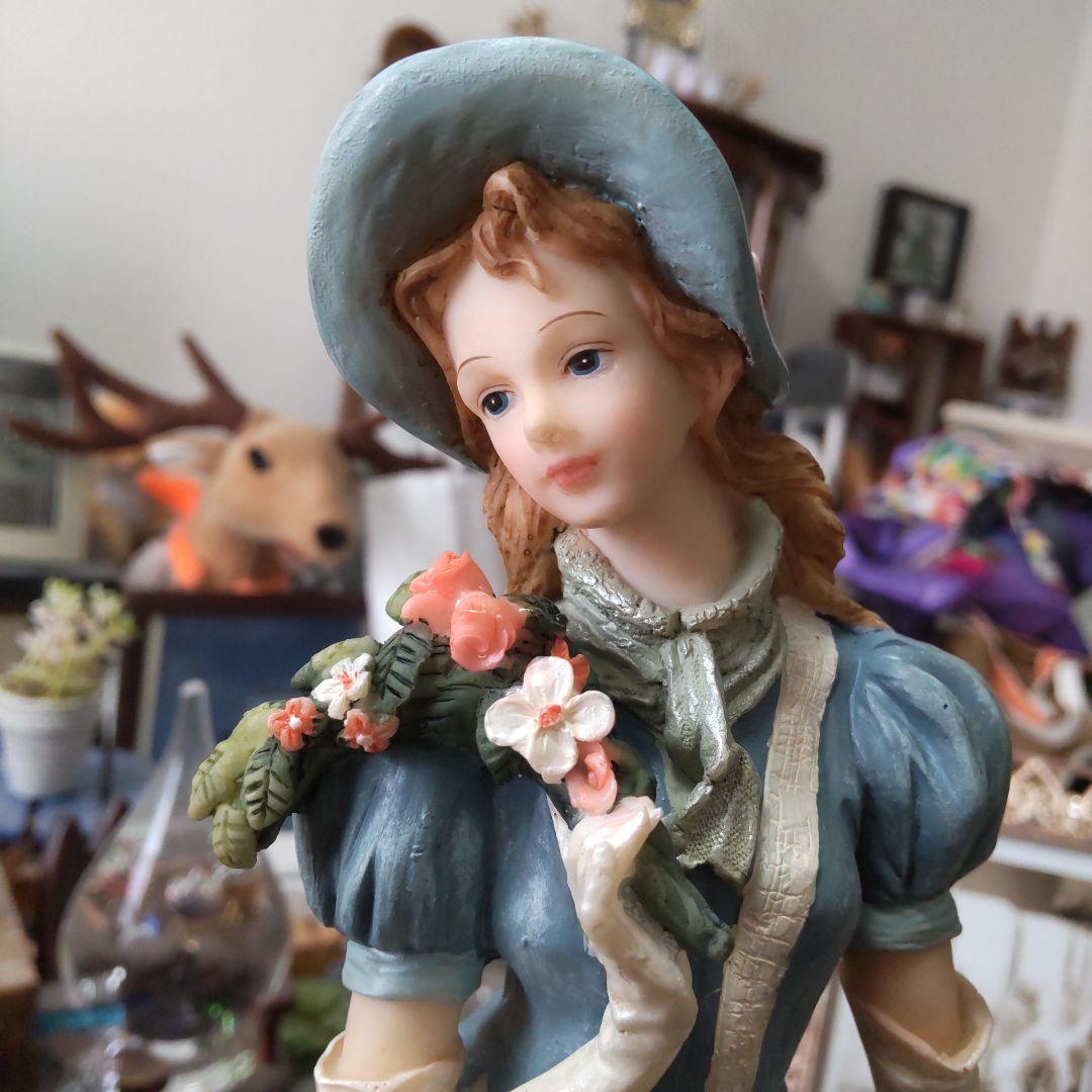 最終値下げ　リカルドシェルマニ　貴婦人像　青いドレスの貴婦人　プレートあり　美品