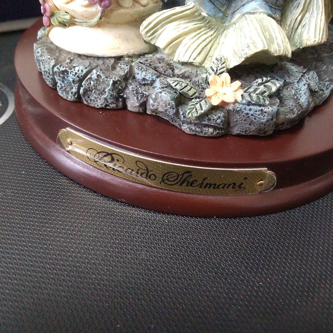 最終値下げ　リカルドシェルマニ　貴婦人像　青いドレスの貴婦人　プレートあり　美品